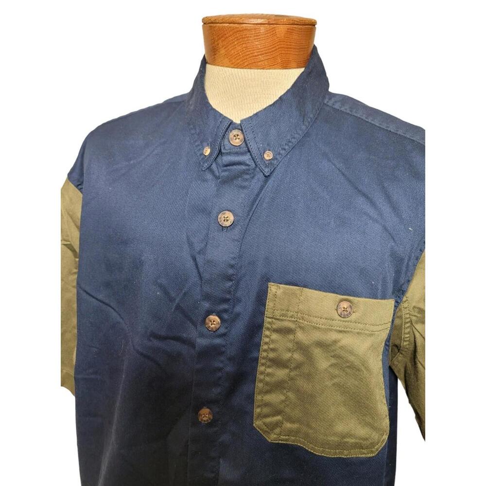 Duluth Trading Co Short Sleeve Shirt Mens Size XL Dark blue  Relaxed Fit BD‎